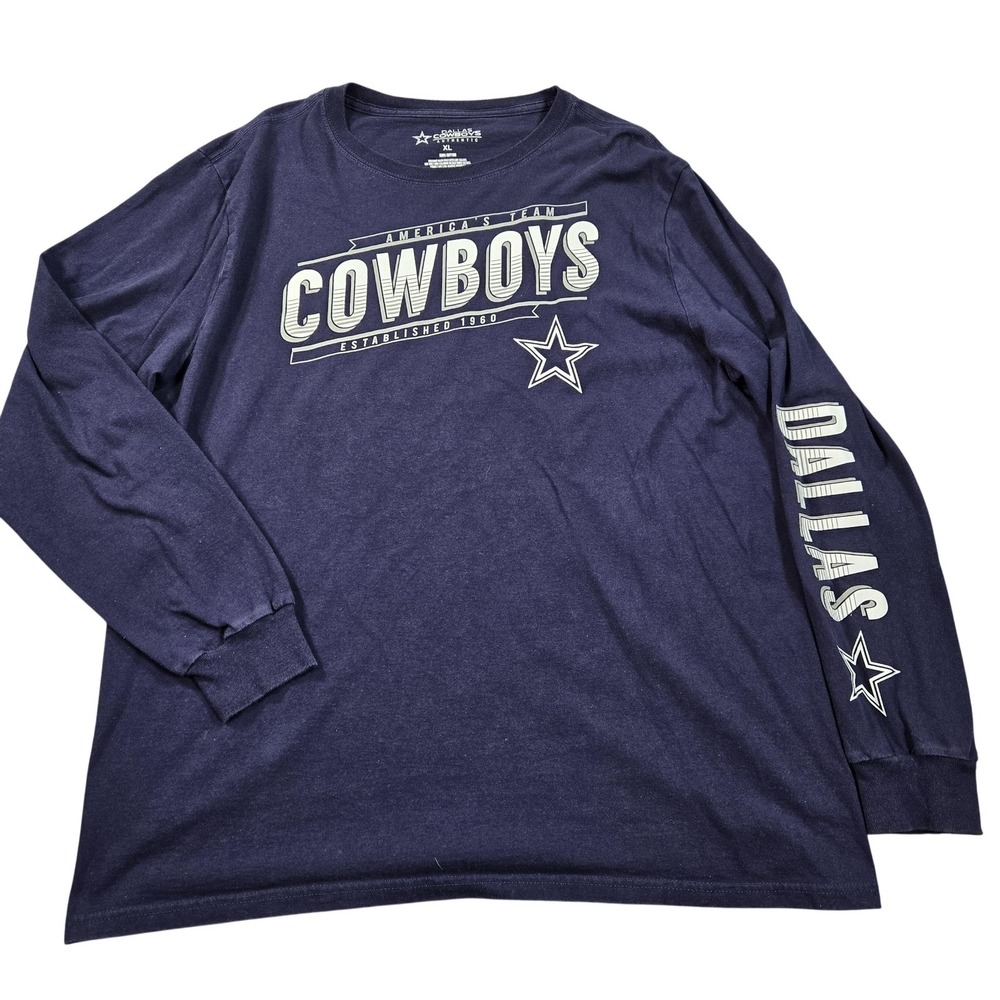 Dallas Cowboys Shirt Mens XL Blue NFL Football Cowboys Authentic Long Sleeve